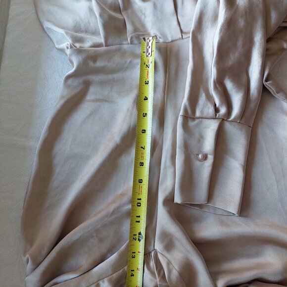 Venti6 Italy Silky Satin Jumpsuit In Champagne Colour, Size S - Picture 8 of 13